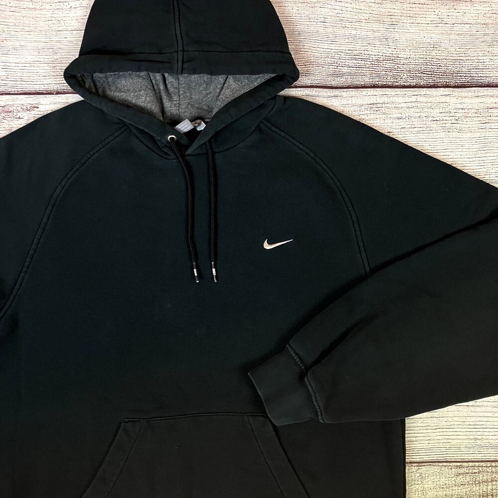 Vintage Y2k Nike Silver Tag Black Essential Hoodie